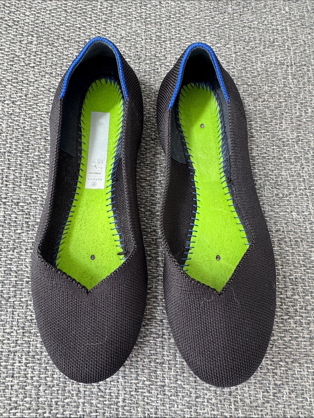 Rothy's The Flat Black Round-Toe Knit Shoes | Size 8